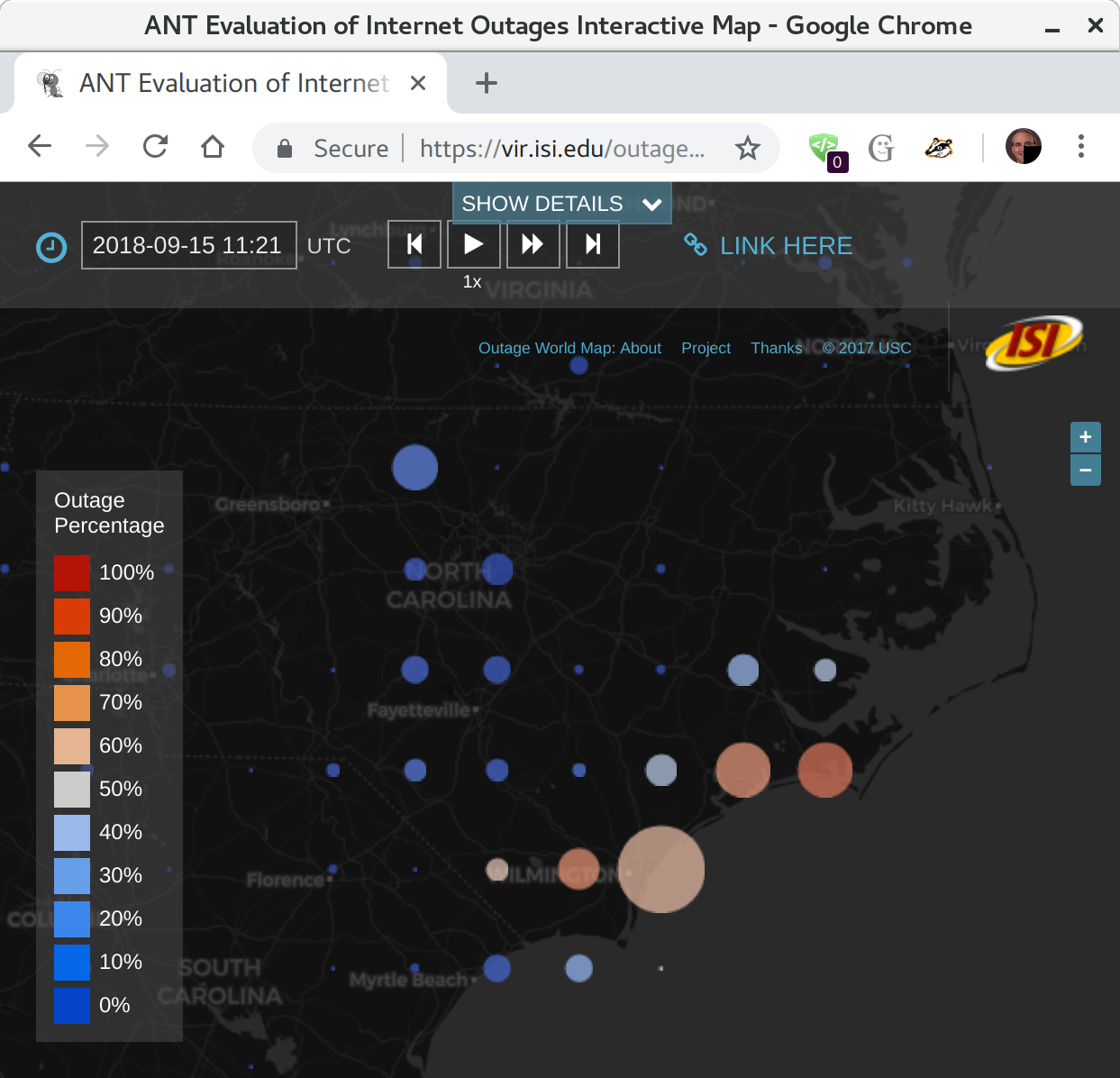 Florence Outages, 2018-09-15t11:21Z