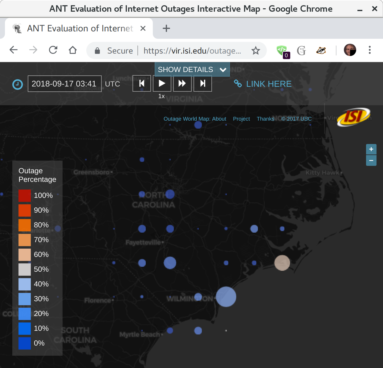 Florence Outages, 2018-09-16t03:41Z